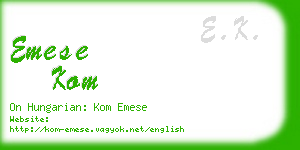 emese kom business card